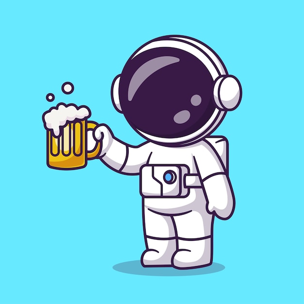Free vector cute astronaut drinking orange juice cartoon vector icon illustration science drink icon isolated
