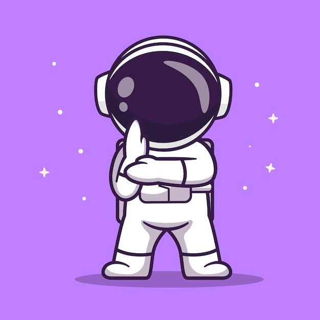 Vettore gratuito simpatico astronauta che combatte nello spazio cartoon vector icon illustration icona della tecnologia scientifica isolata