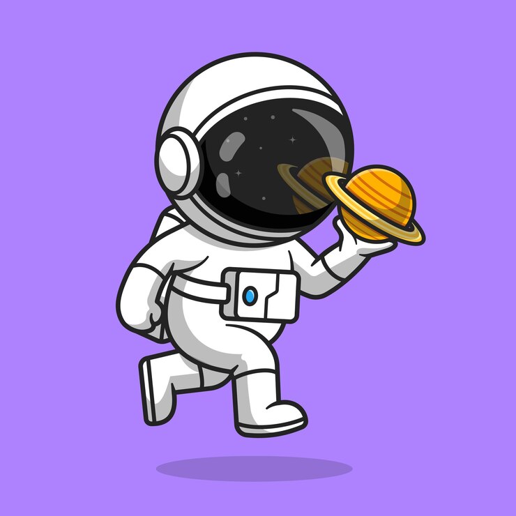 Free Vector cute astronaut holding planet cartoon vector icon illustration. science technology icon concept isolated premium vector. flat cartoon style