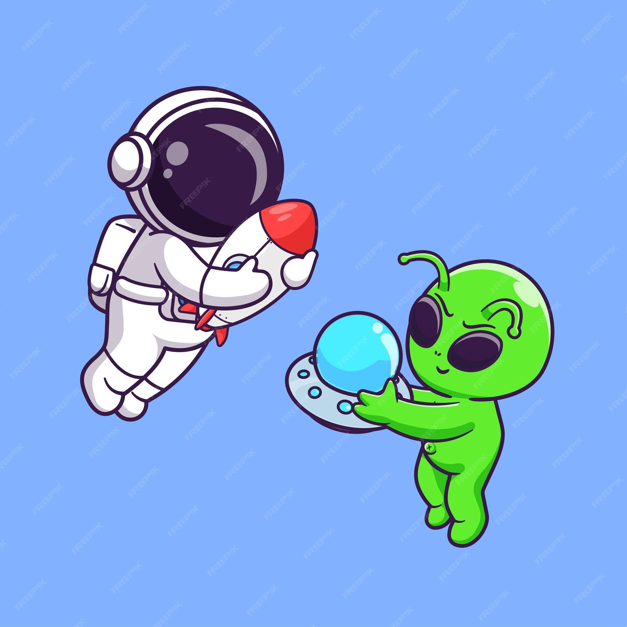 Cute Alien In Space Hole Cartoon Vector Icon Illustration. Flat Cartoon  Concept 10859485 Vector Art at Vecteezy