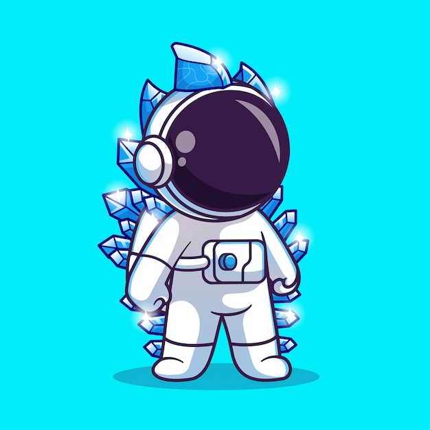 Бесплатное векторное изображение Милый астронавт ice element cartoon vector icon illustration. икона технологии науки изолированная квартира