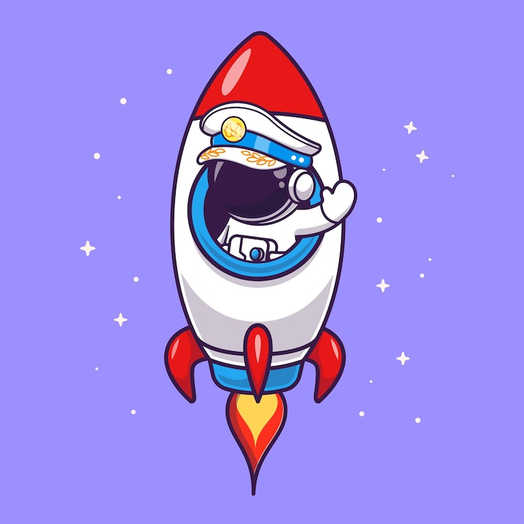 Free Vector cute astronaut pilot riding rocket cartoon vector icon illustration science technology isolated