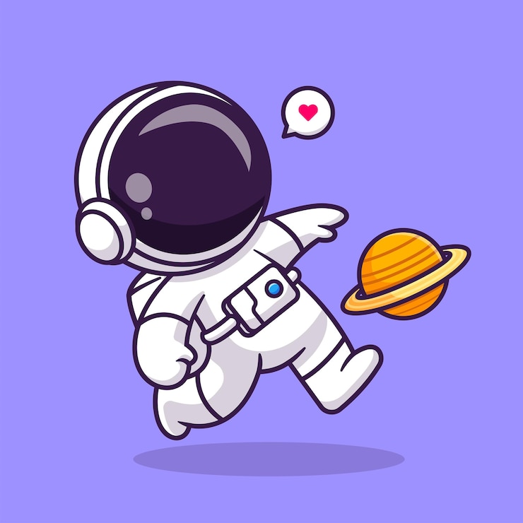 Free Vector cute astronaut playing soccer with planet ball cartoon vector icon illustration science sport flat