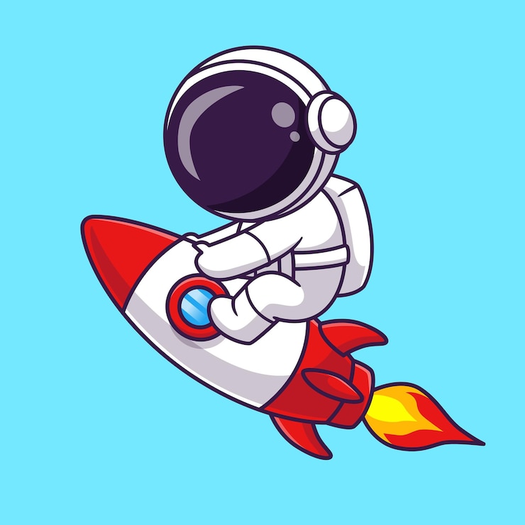 Free Vector cute astronaut riding rocket cartoon vector icon illustration science technology isolated flat
