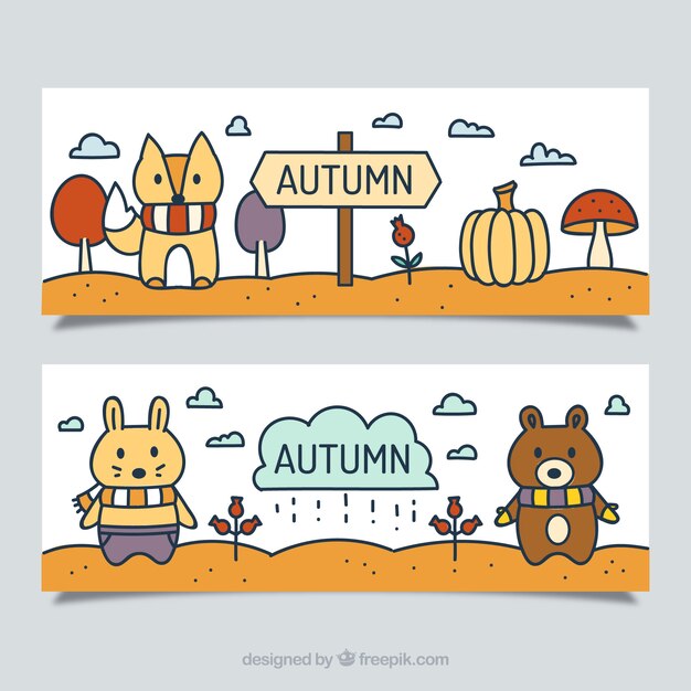 Cute autumn banner