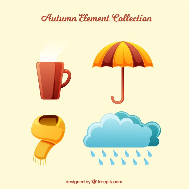 Cute autumn elements collection