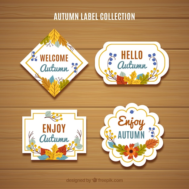 Cute autumn label collection