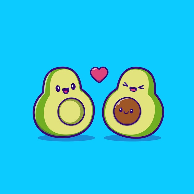 Бесплатное векторное изображение Милая семья авокадо