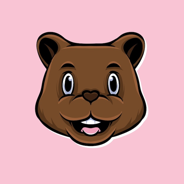 Cute baby bear vector logo