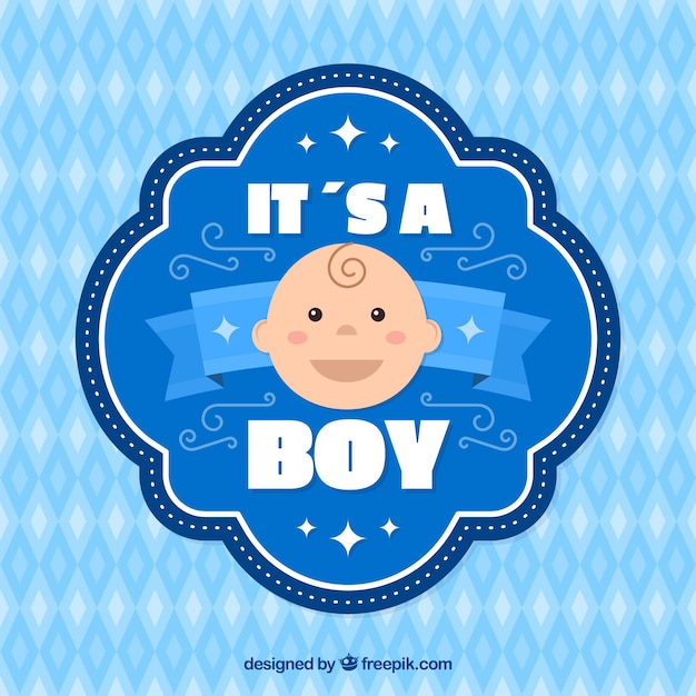 Cute baby boy background in flat style