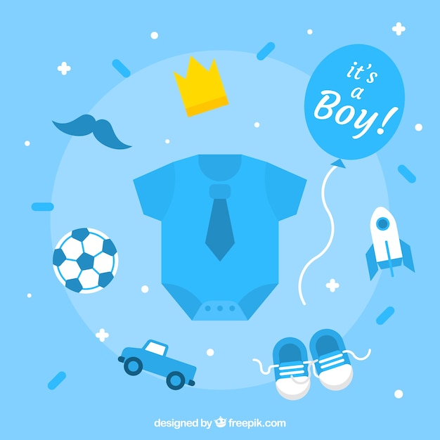 Free vector cute baby boy background in flat style