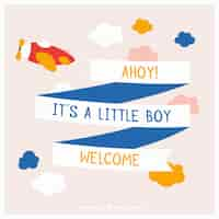 Free vector cute baby boy background in flat style