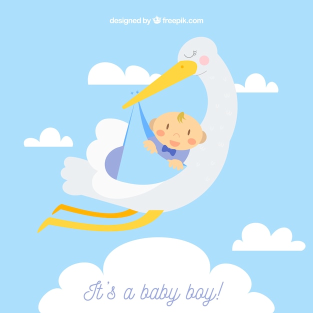 Free vector cute baby boy background in flat style