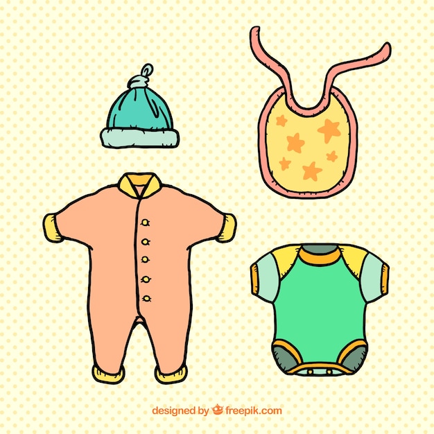 Free vector cute baby clothing