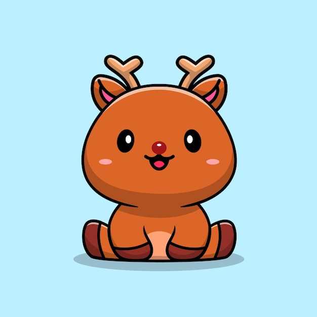 Бесплатное векторное изображение Милый олень, мультипликационный персонаж