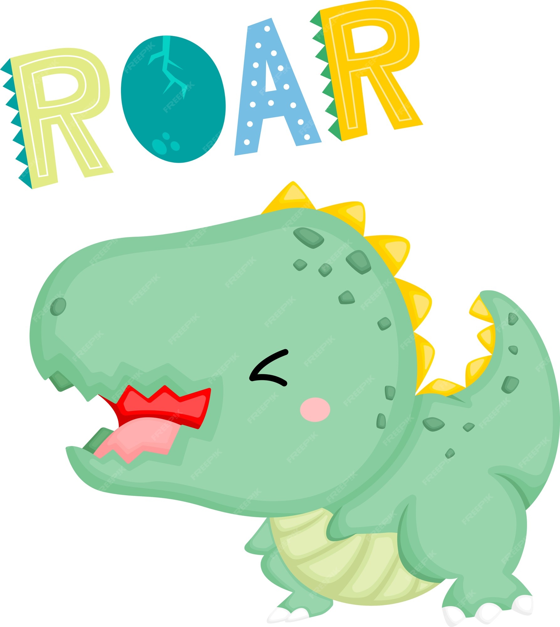 Waar Afvoer opschorten Free Vector | A cute baby dinosaur with a cute roaring expression