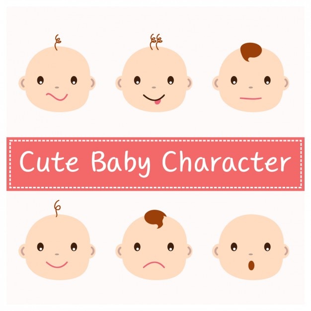 Vettore gratuito cute baby facce di progettazione