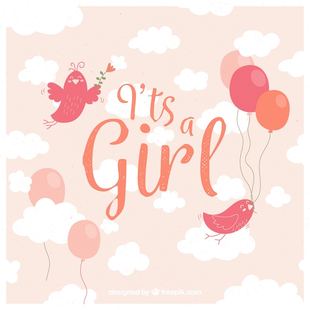 Free vector cute baby girl background in flat style