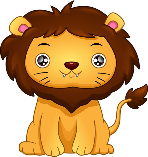 Premium Vector Cute Baby Lion Cartoon