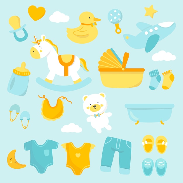 Free vector cute baby nursery decoration