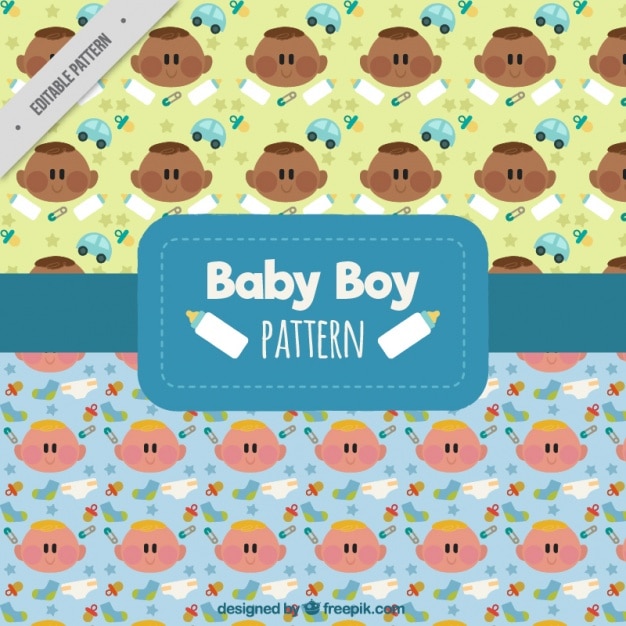 Free vector cute baby patterns with accessories