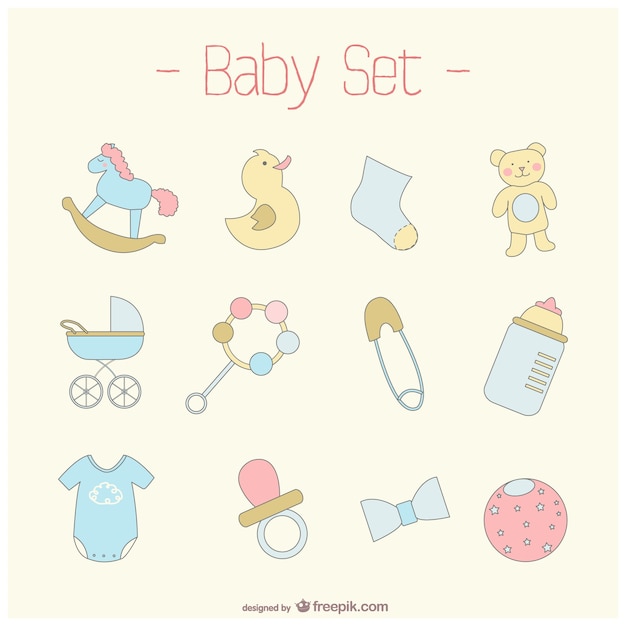 Free vector cute baby set