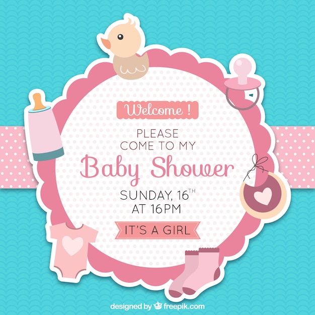 Free vector cute baby shower badge