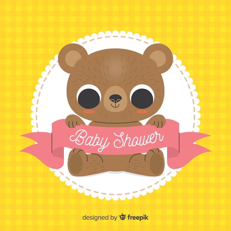Free Vector cute baby shower concept