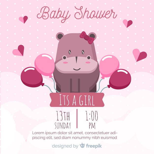 Free vector cute baby shower concept