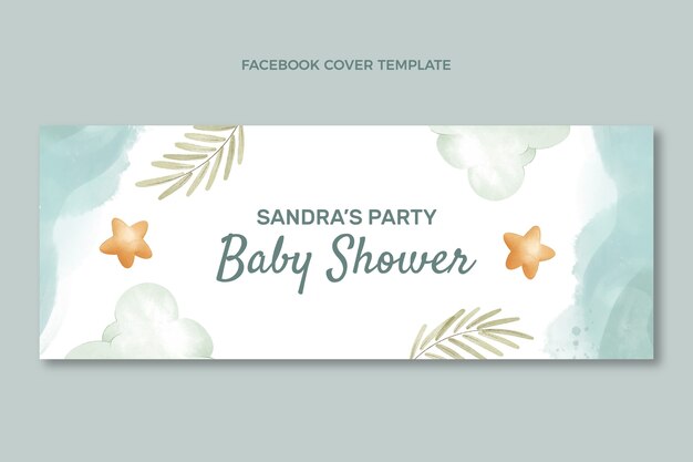 cute baby shower design facebook cover template