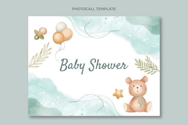 Modello di photocall per baby shower carino