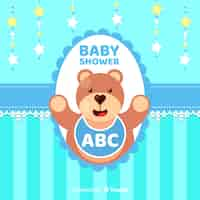 Vettore gratuito cute baby doccia design