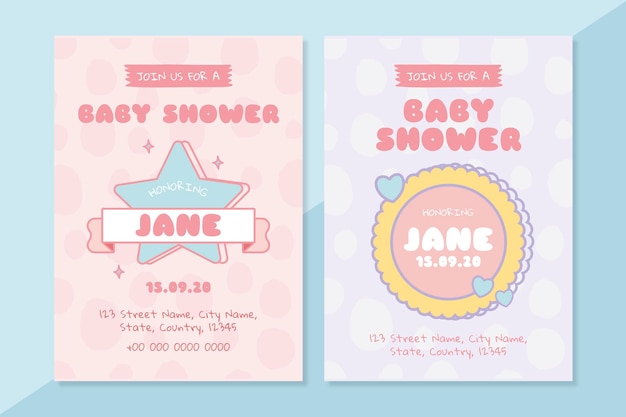 Cute baby shower invitation card templates