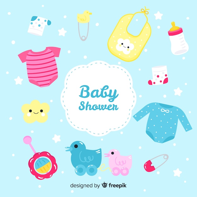 Cute baby shower template for boy