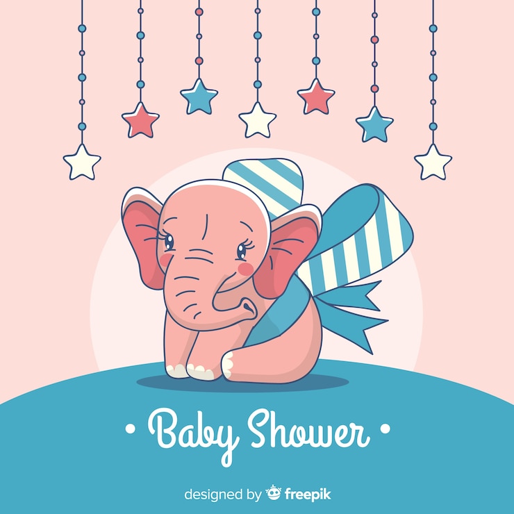 Free Vector cute baby shower template