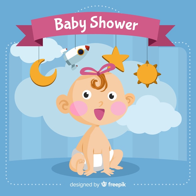 Free vector cute baby shower template