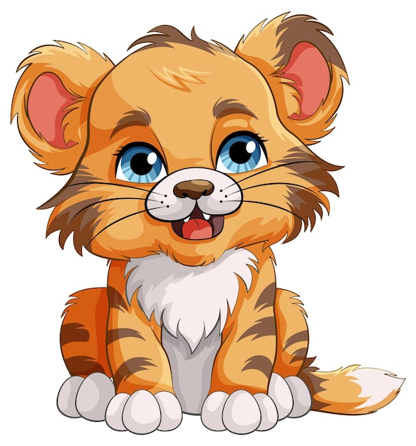 Free vector cute baby tiger cartoon character