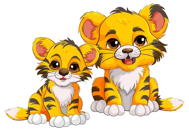 Free vector cute baby tiger cartoon character