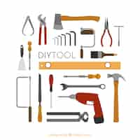 Free vector cute background about carpentry tools