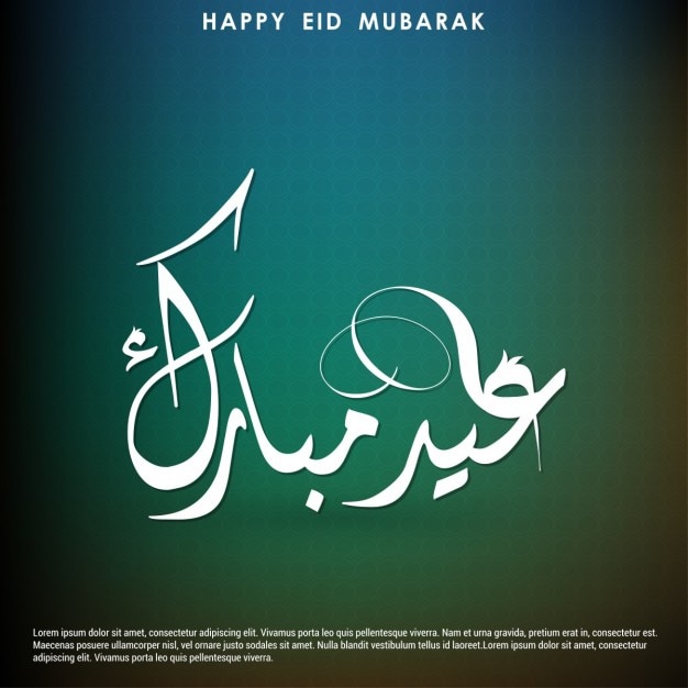 Vettore gratuito eid mubarak bella cartolina verde tipografia creativa