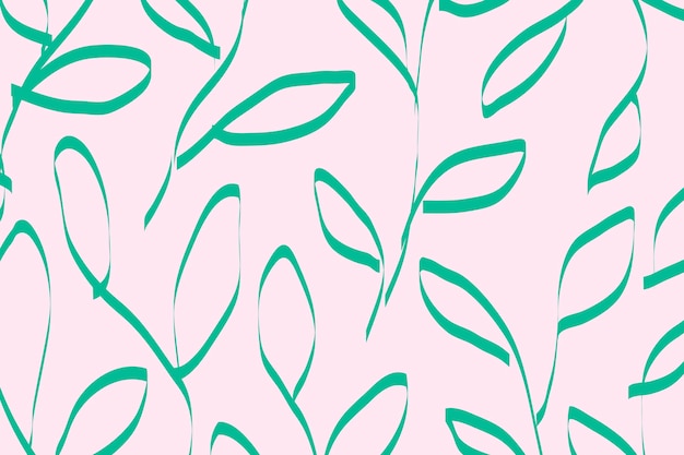 Free vector cute background, green leaf pattern design vector