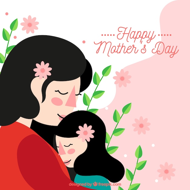 Бесплатное векторное изображение Симпатичный фон счастливый день матери