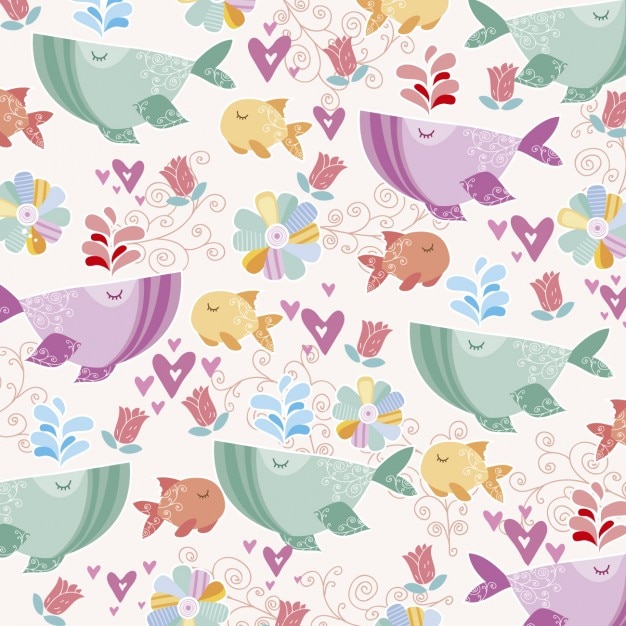 Free vector cute background of sea world