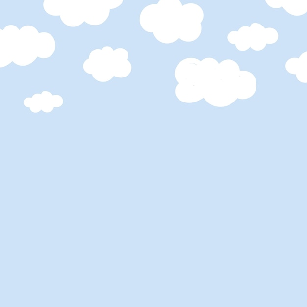 Cute background vector with fluffy cloud pattern