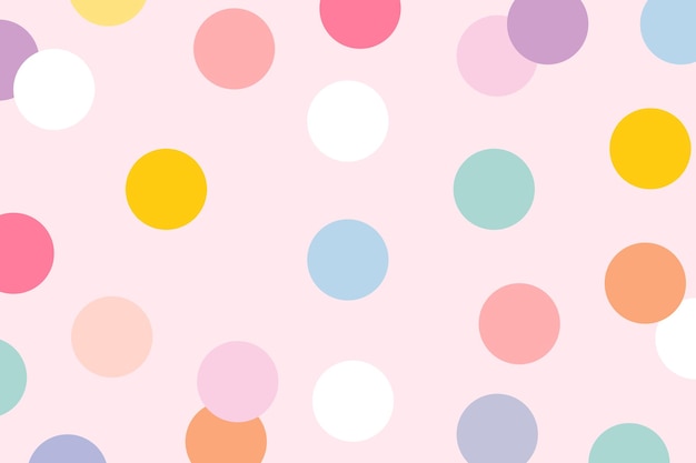 Cute background vector with polka dot pattern