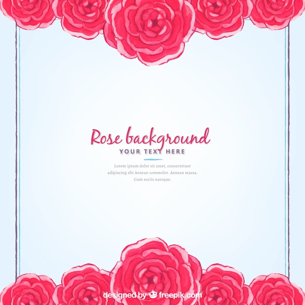 Free vector cute background of watercolor roses