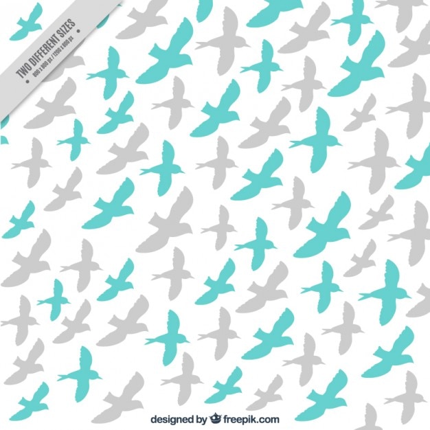 Free Vector cute background with birds silhouettes