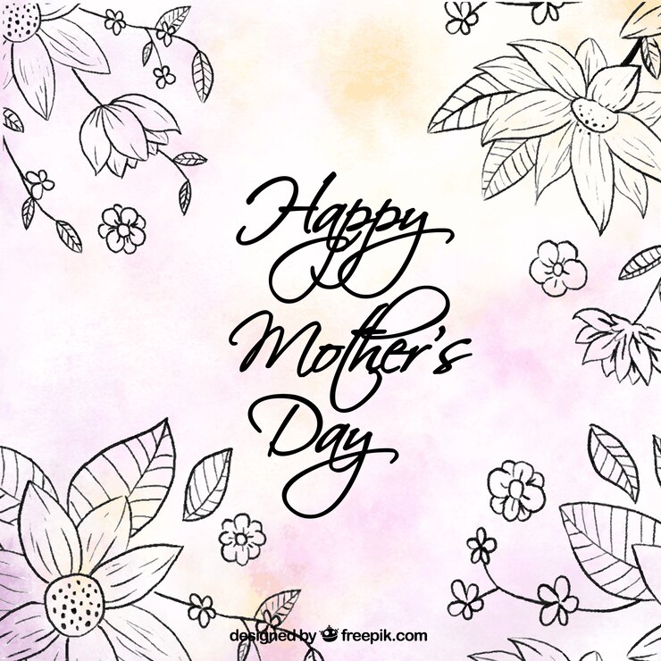 Free Vector cute background with flowers and color details for mother's day