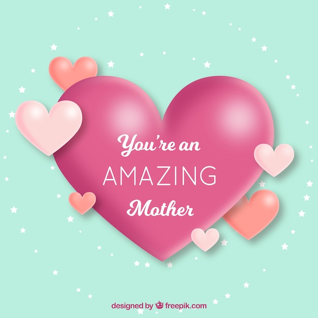 Cute background with hearts for mother's day