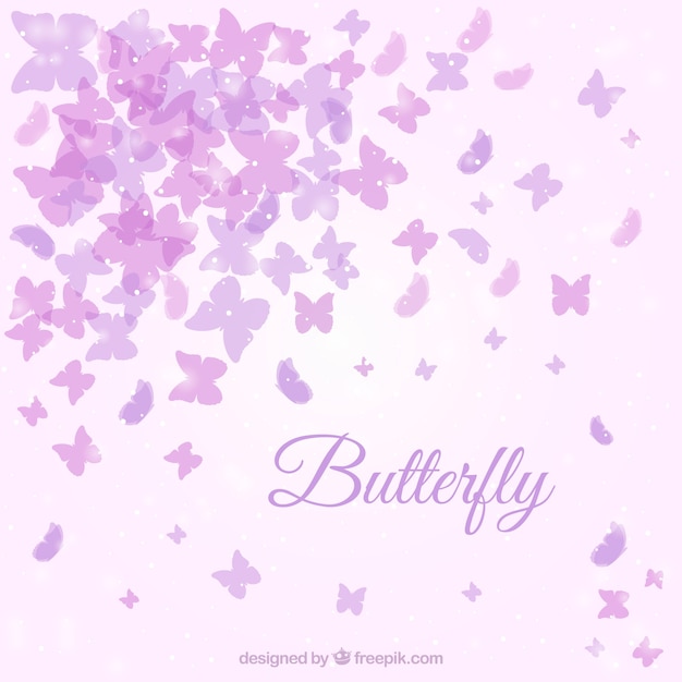 보라색 나비와 함께 귀여운 배경